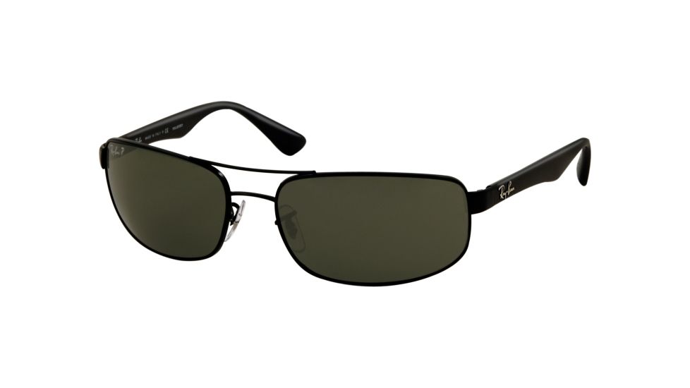 ray ban rb3044 aviator sunglasses black frame crystal deep green